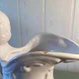 Large white earthenware jug