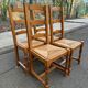 4 solid wood straw-seated chairs, oak, 20th century, 105cm