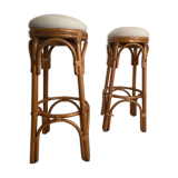 Tabourets de bar en rotin