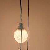 Suspension 3 lumières en opaline blanche