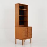 Bookcase with ash veneer, design by B.Fridhagen, 1970s