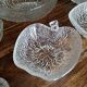 Service à dessert ou à salade de fruits vintage 8 pièces en verre opaque texturé en forme de pomme