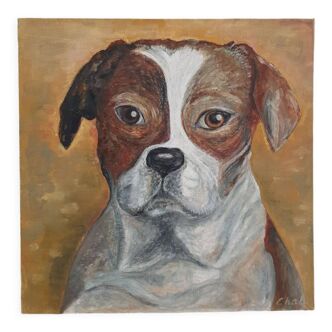 Dog portrait oil painting