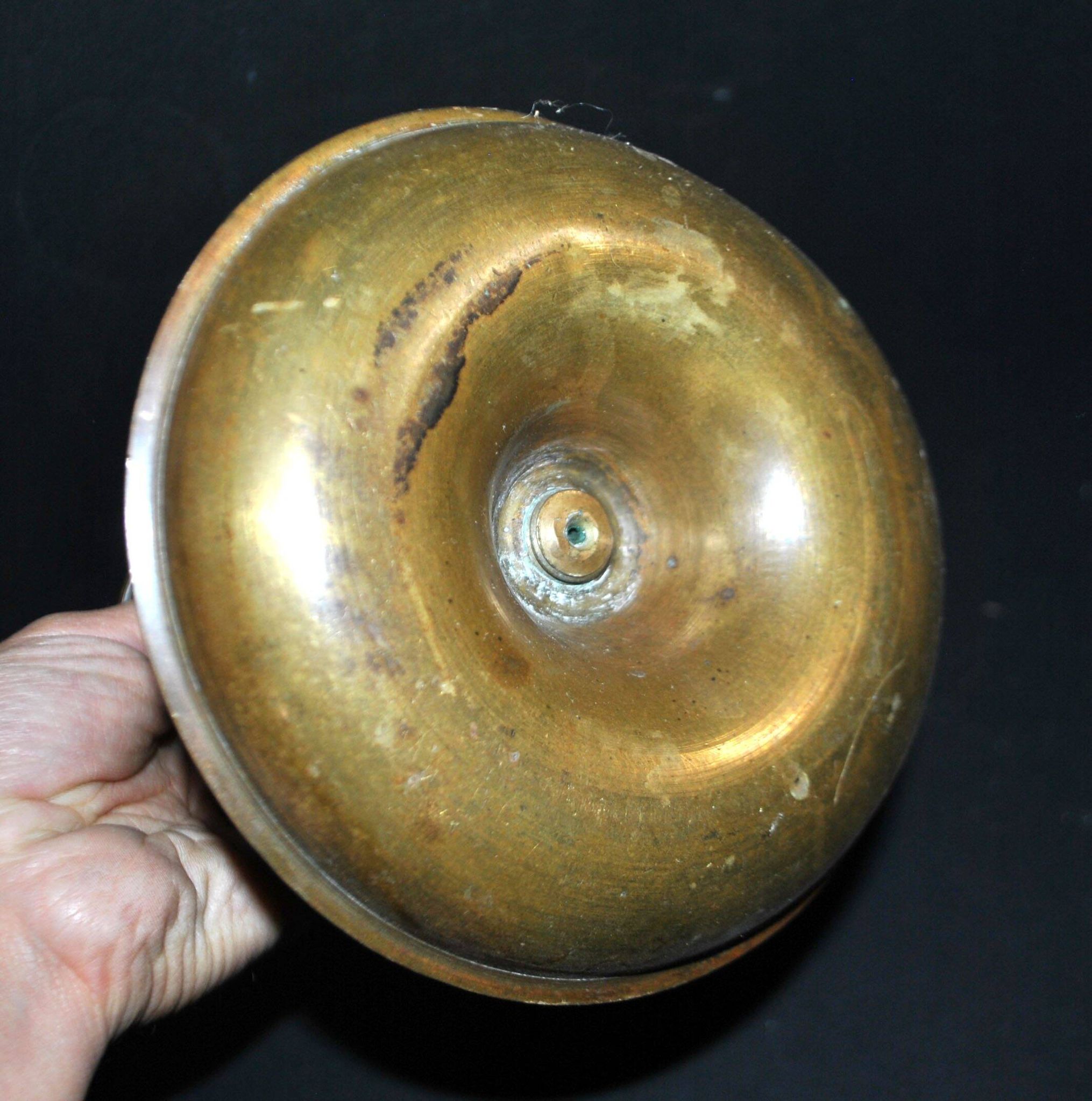 Antique push candle holder, 18th century gilded carved bronze candlestick.