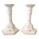 Pair of ceramic candlesticks, Italy