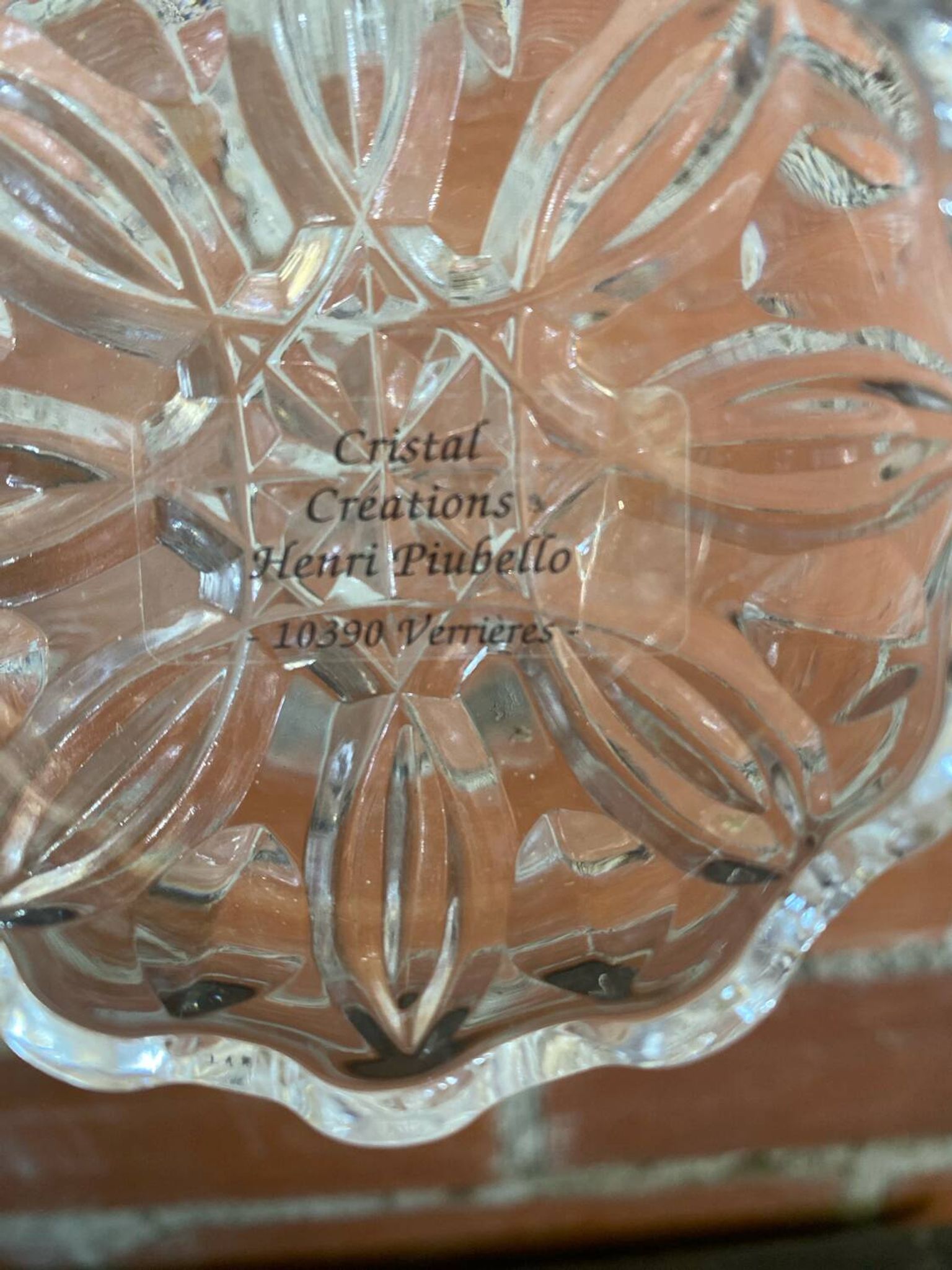 Pair of Antique Saleron Crystal Henri Piubello Salt and Pepper Shakers Vintage