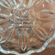 Pair of Antique Saleron Crystal Henri Piubello Salt and Pepper Shakers Vintage