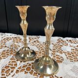 Set of 2 brass candle holders