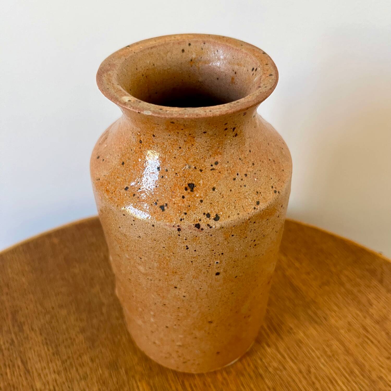 Speckled stoneware vase