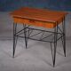 Mid-Century Modern Danish Teak Bedside Table with Metal Frame, 1960s
