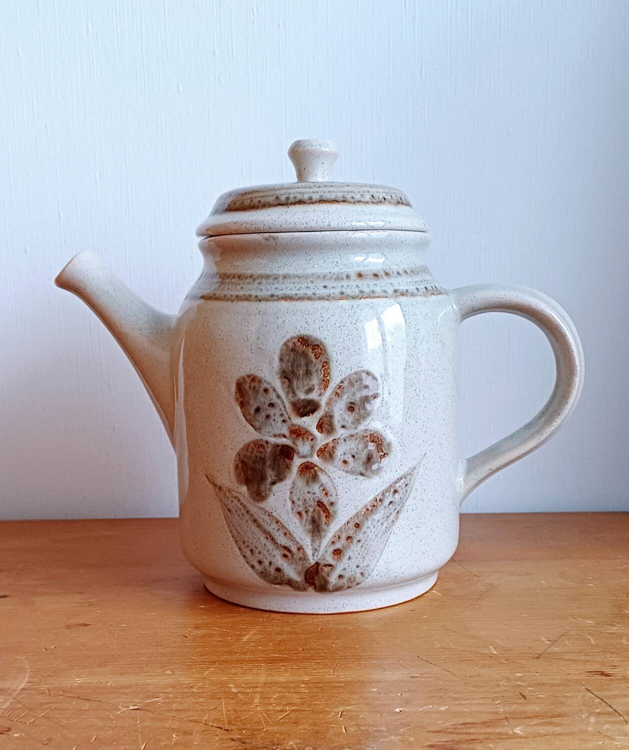 Antique coffee pot in handcrafted stoneware