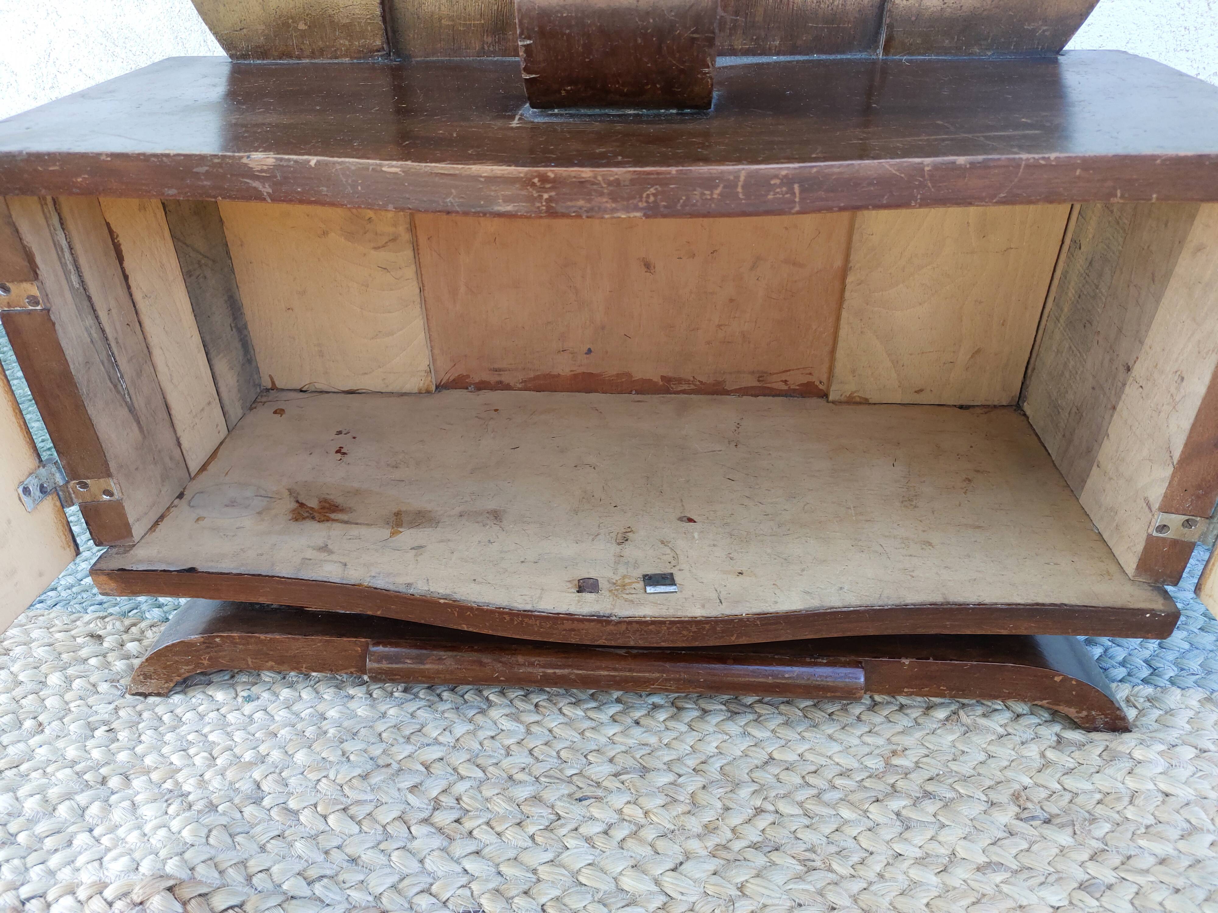 Art deco bedside table, black marble