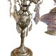 Bronze table lamp with dragon arm and cut glass shade, 1940s