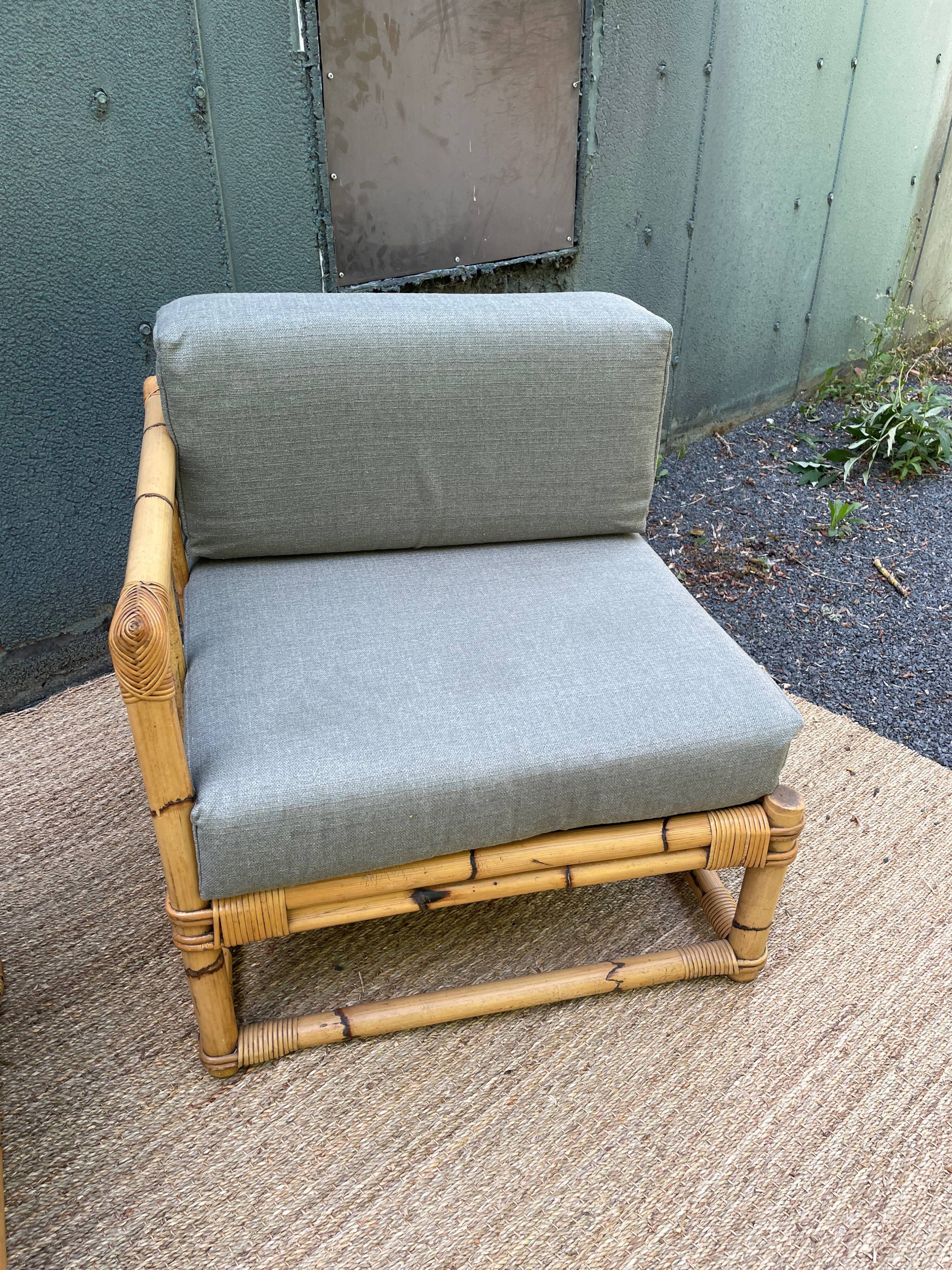 Paire de fauteuils en rotin vintage