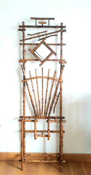 Vestiaire porte-manteau art nouveau en bambou tigré