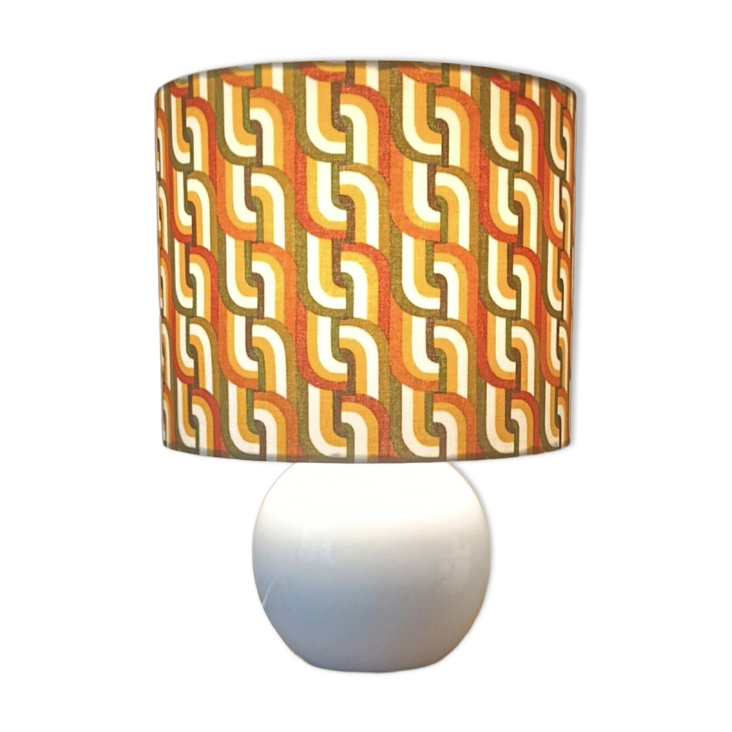 Seventies spirit lamp | psychedelic green/orange lampshade