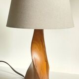 Geometric table lamp olive wood