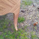 Commode ancienne en marqueterie style louis xv avec plateau marbre