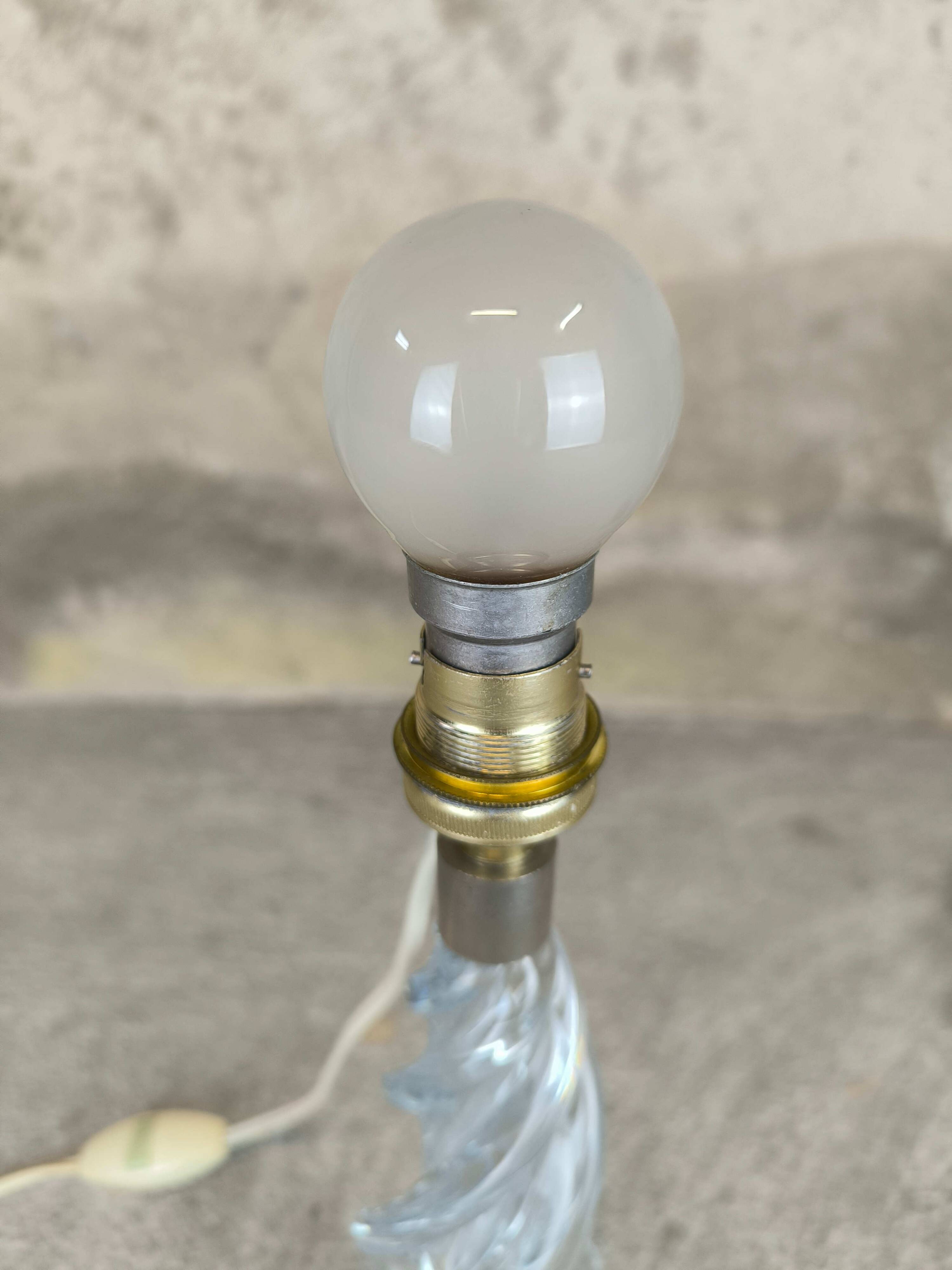 Small vintage glass table lamp