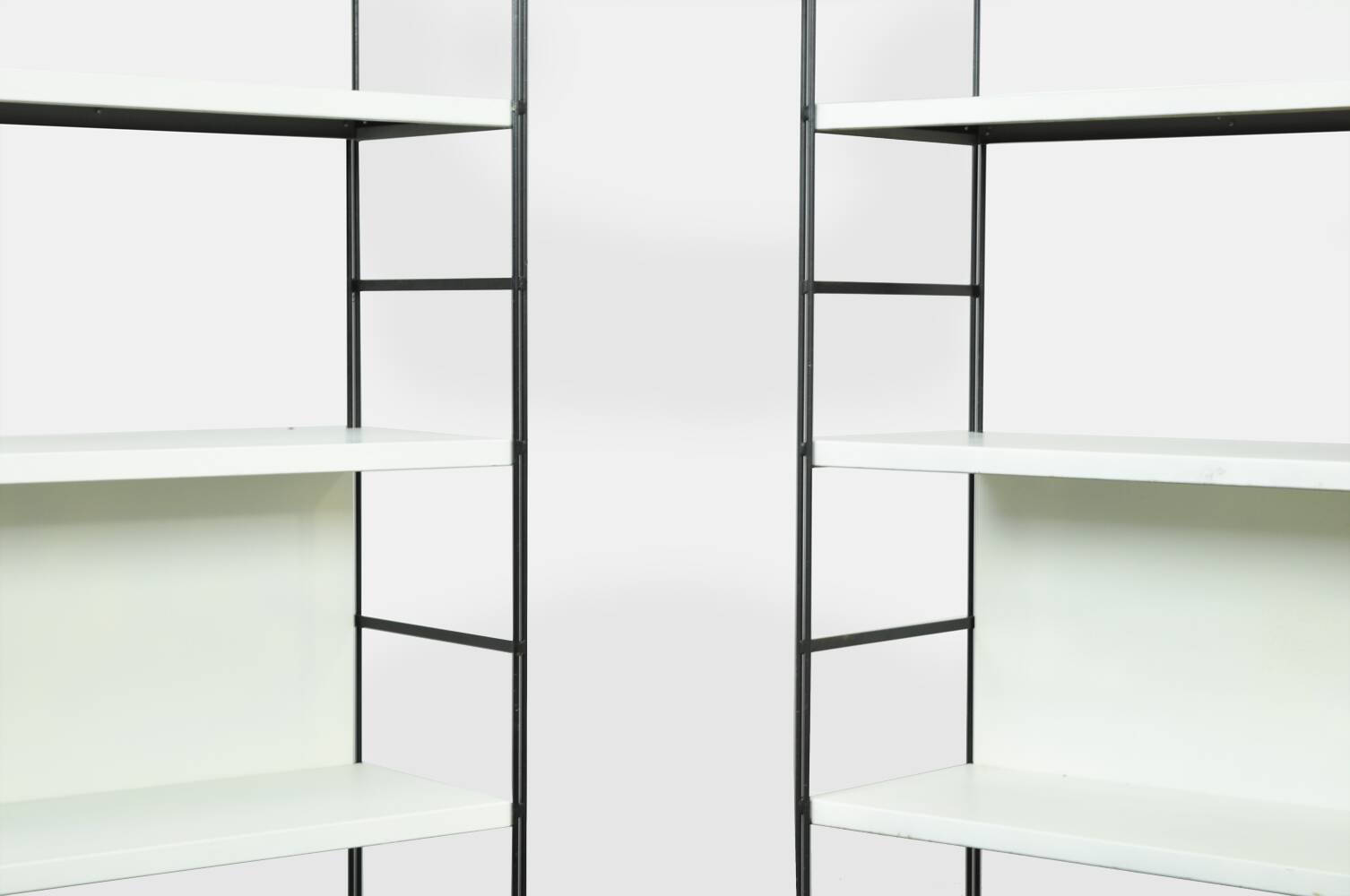 Industrial metal roomdivider / bookcases / bookshelves, 1960s Netherlands