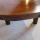 Tripod coffee table - solid okoumé wood - organic shape - brutalist style