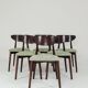 Modern set of 4 dining chairs, sage fabric