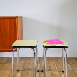 Pair of yellow formica stools, 1970