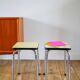 Pair of yellow formica stools, 1970