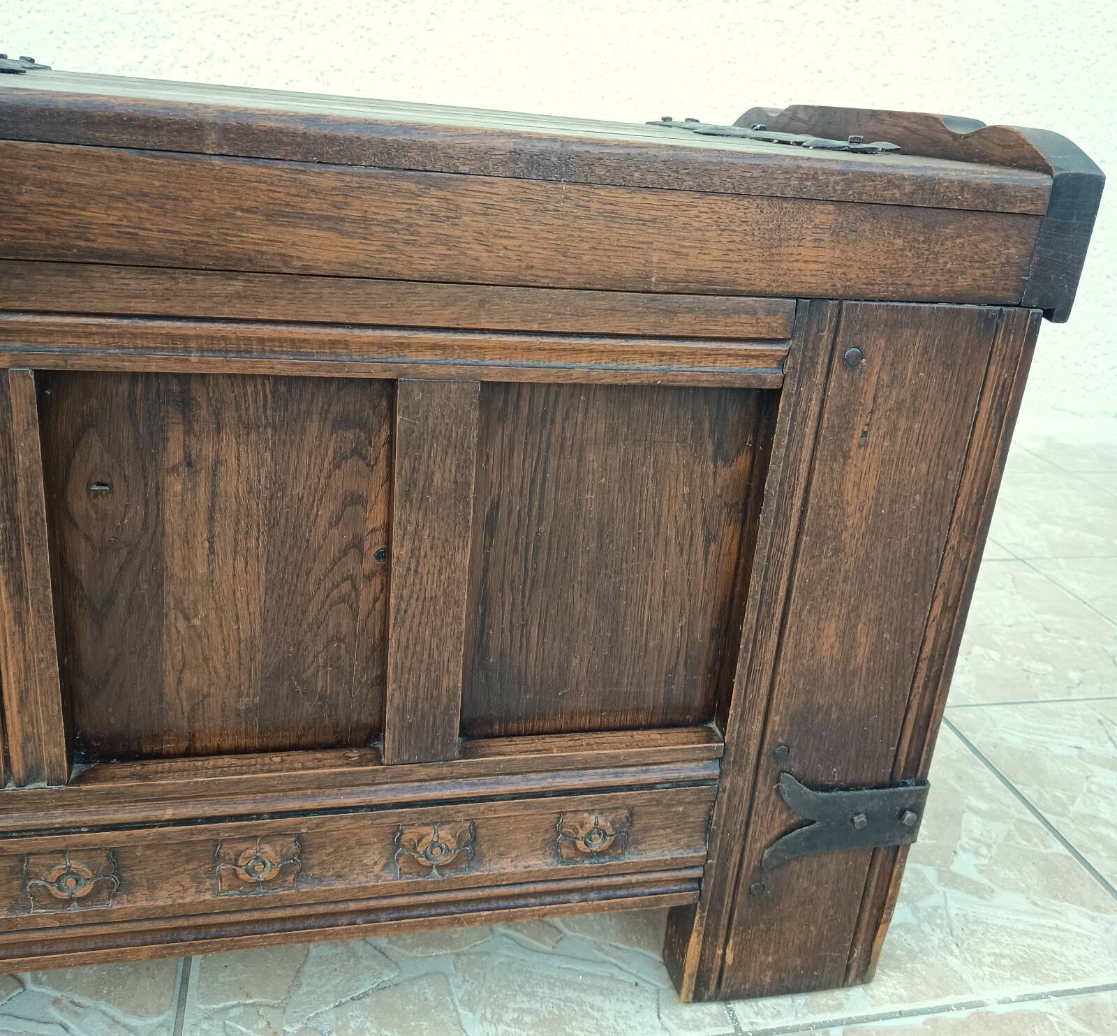 Rustic solid oak chest