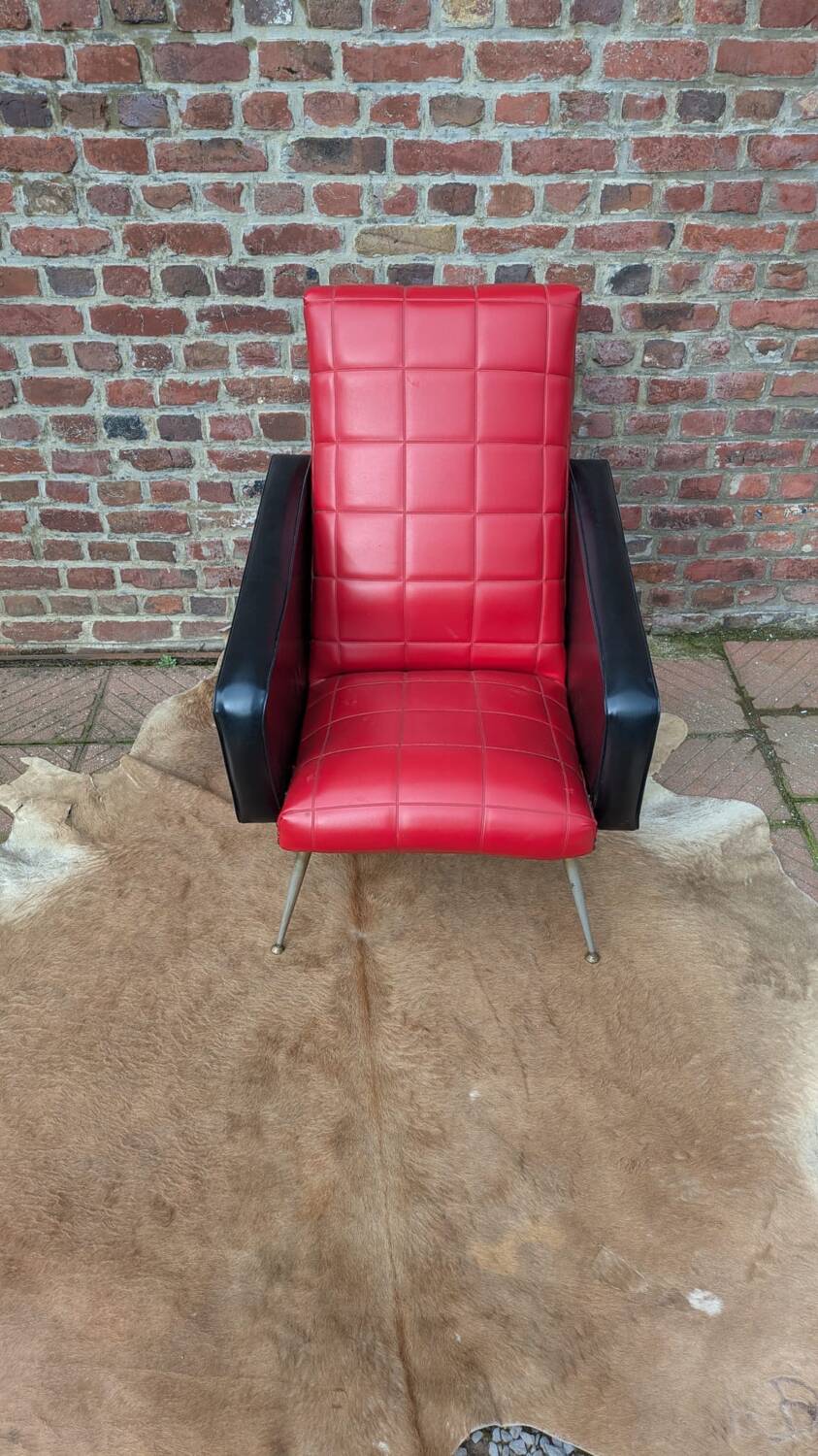 Pair of Armchairs in Faux Leather