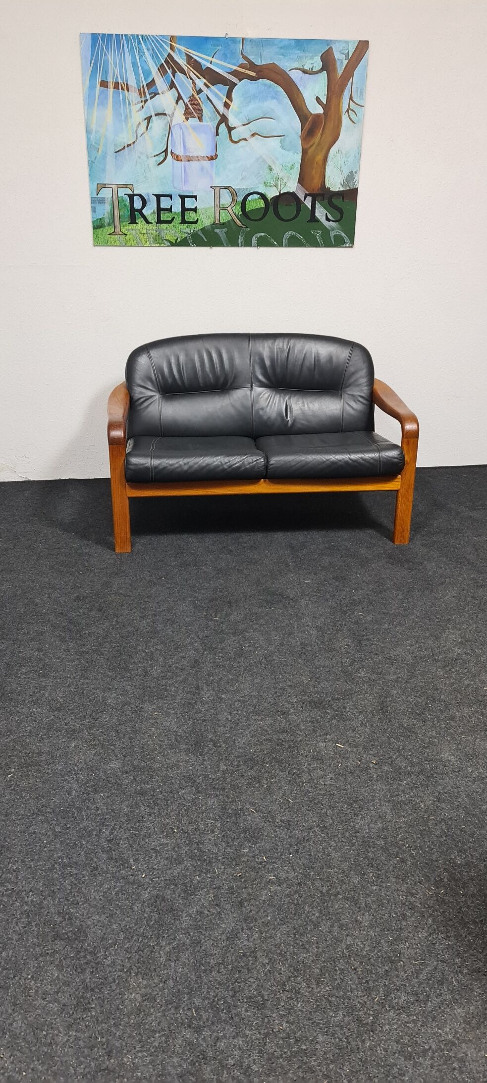 Vintage teak Danish design two seat sofa by Komfort Denmark