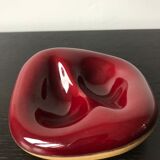 Ashtray in red ceramic and leather Longchamp