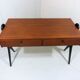 Vintage teak desk with black scissor legs 1960's