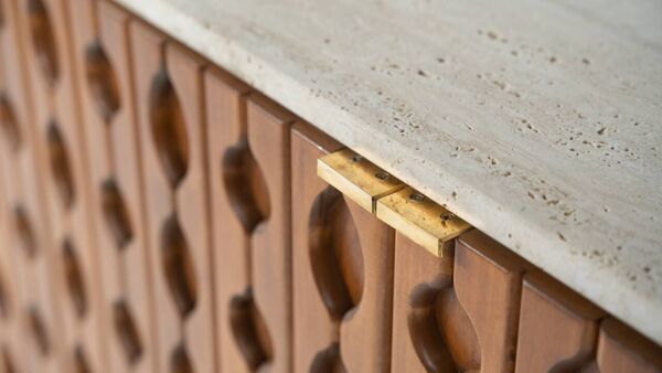 Contemporary Sideboard, Wood and Travertine , Italy