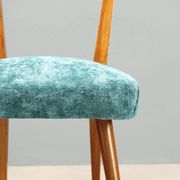Vintage wooden and fabric chairs, design, Italy, 1950s-1960s
