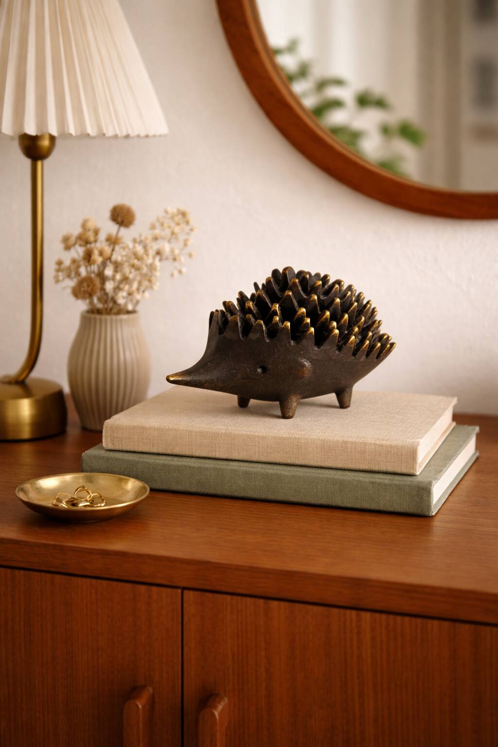 Vintage 1950 hedgehog ashtrays by Walter Bosse for Hertha Baller