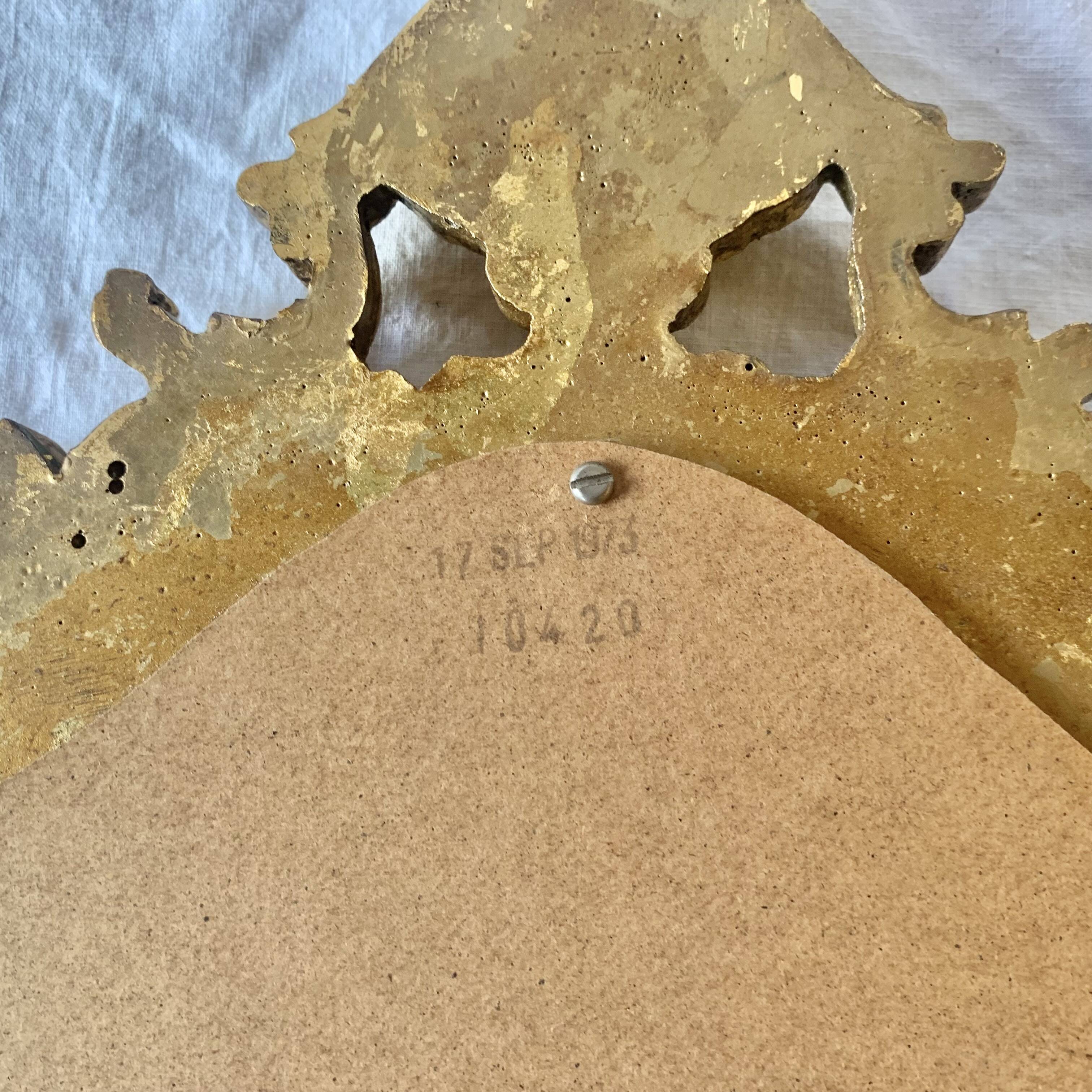 Old mirror in golden resin - 43 x 68 cm