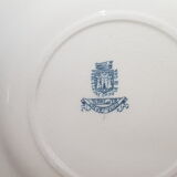Set of 4 dessert plates in opaque porcelain of Gien model Honeysuckle, iron earth