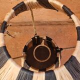 Raffia pendant light, raffia hanging lampshade, 100% handmade