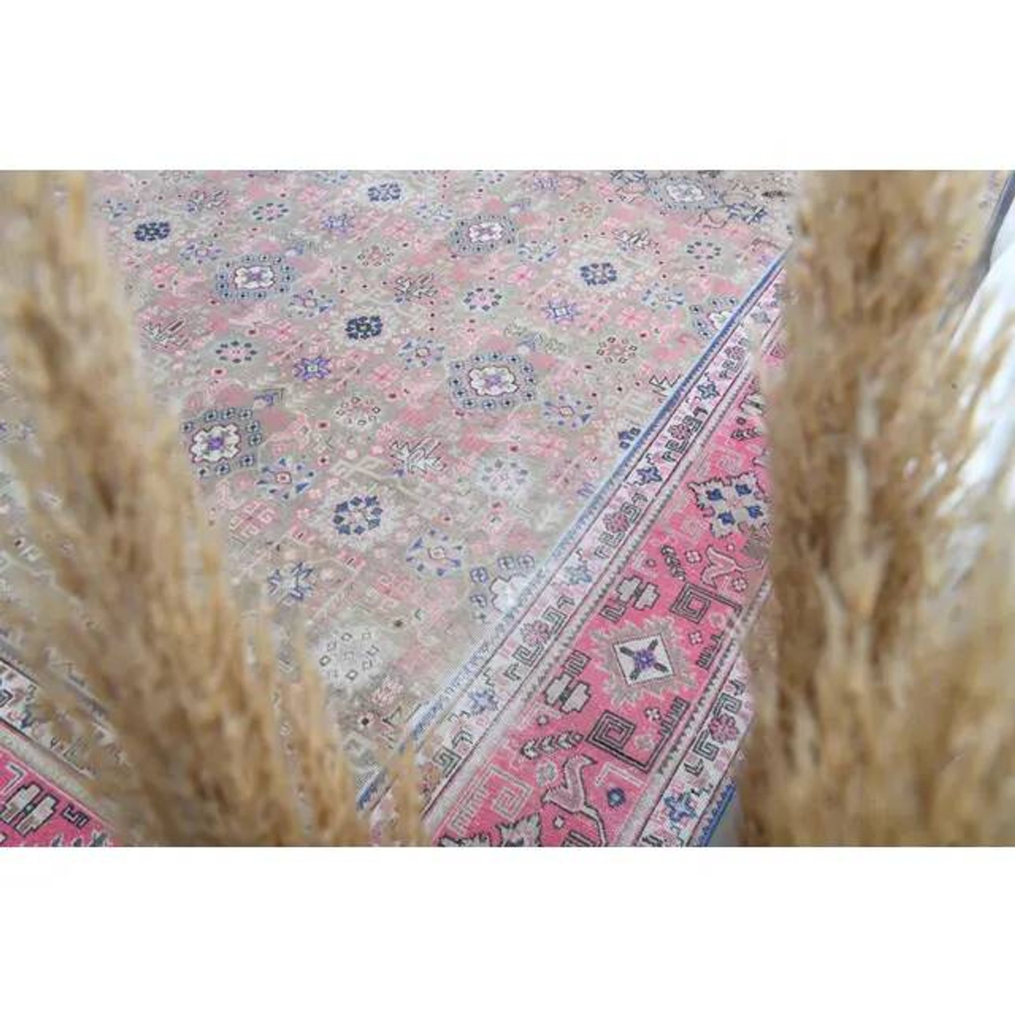 1970s Vintage Persian Handmade Wool Cotton Light Tan Area Rug 285x387