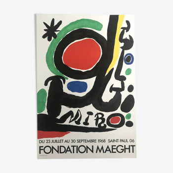 Affiche originale en lithographie Fondation Maeght, Joan Miro, 1968