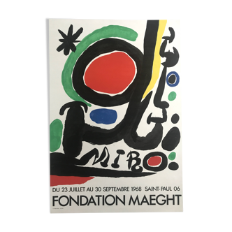 Affiche originale en lithographie Fondation Maeght, Joan Miro, 1968