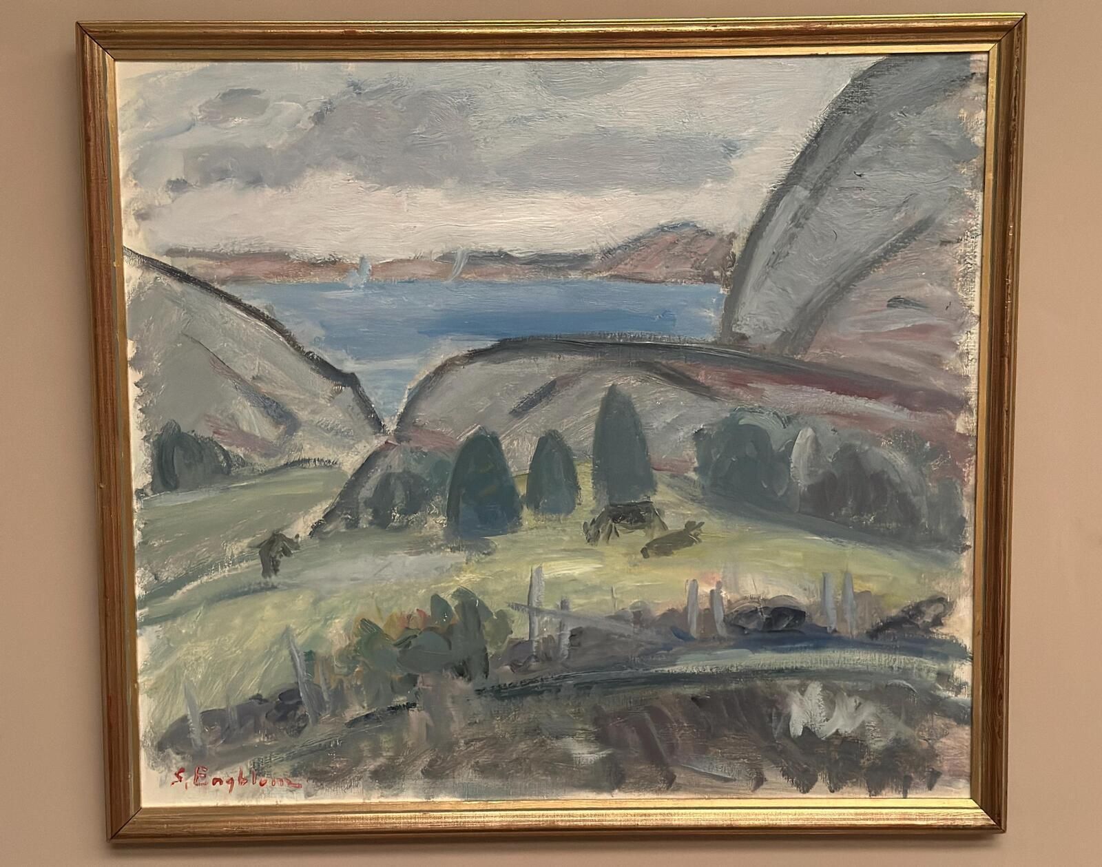 Original Swedish Oil on Canvas – “Landscape” by Sven Engblom – Signed