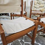 Set of 4 Safari chairs in pine
