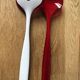Bicoloured salad cutlery by Guzzini. Italy