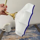 Vintage white opaline wall lamp