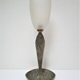 Lamp art deco bronze patina gray silver