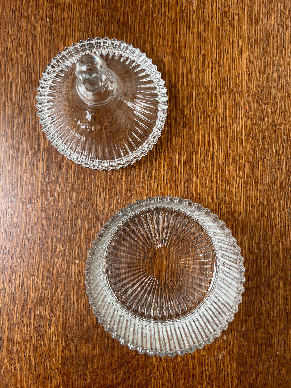 Molded glass candy dish