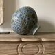 Vase Mougin blue flower and vegetal motif