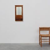 Art Deco Wooden Shaving Cabinet with Mirror, France 1930s